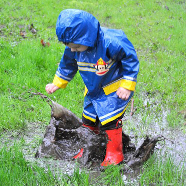 Little Boy in Wet Yard Little Boy in Wet Yard
